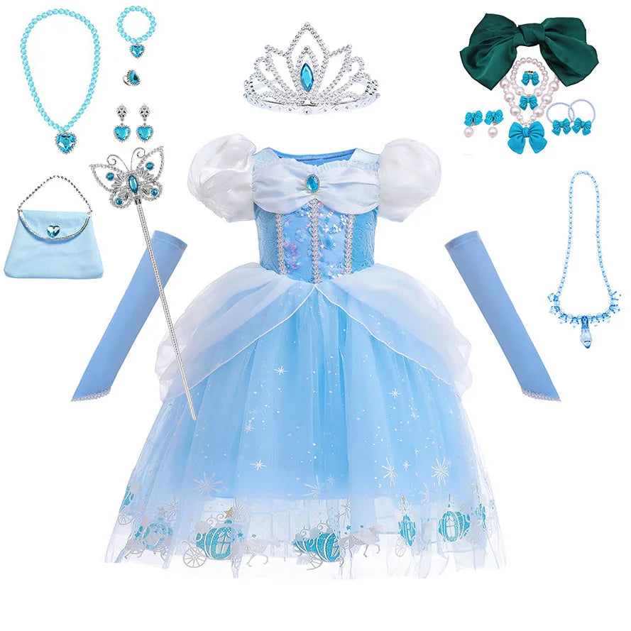 Cinderella Princess Girls Costume for Kids