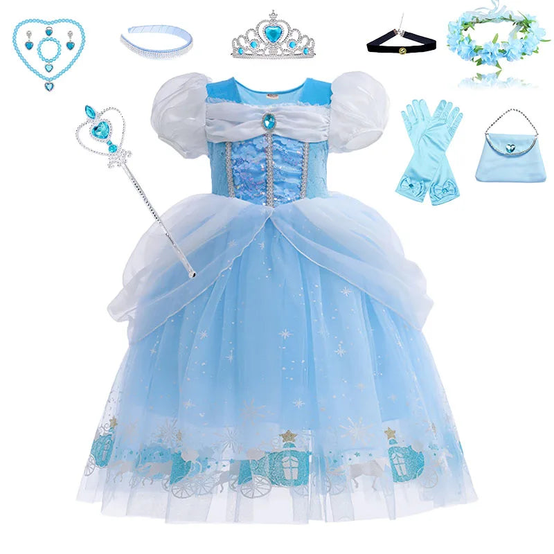 Cinderella Princess Girls Costume for Kids