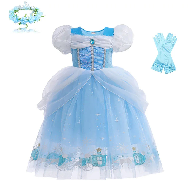 Cinderella Princess Girls Costume for Kids