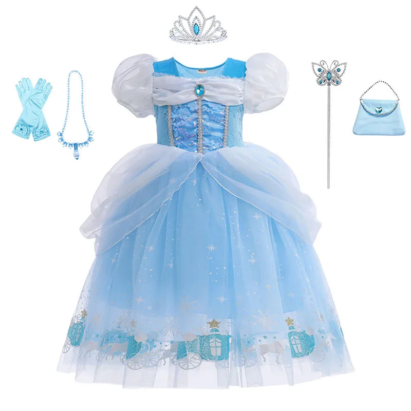 Cinderella Princess Girls Costume for Kids